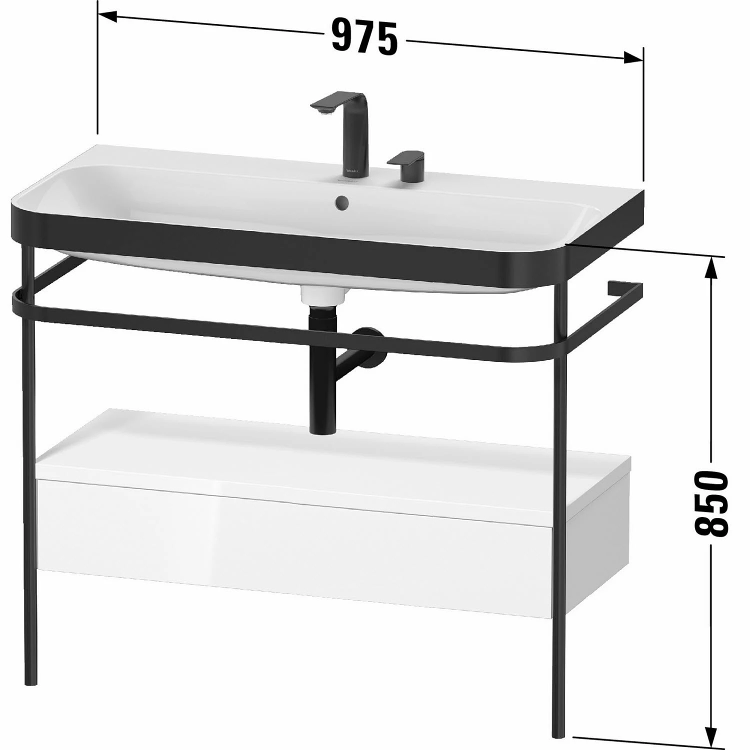 Duravit Happy D.2 Plus C-bonded Waschtisch Mit 1 Hahnloch, 97,5 X 49 Cm, Mit 1 Schubkasten 3 Duravit Happy D.2 Plus C-bonded Waschtisch Mit 1 Hahnloch, 97,5 X 49 Cm, Mit 1 Schubkasten