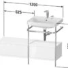 Duravit Happy D.2 Plus C-shaped Waschtisch Ohne Hahnloch, 120 X 49 Cm, Mit 2 Schubkästen Und Anbau Links -Badwelt Verkauf hersteller duravit happy 2 plus badmoebel 3975197