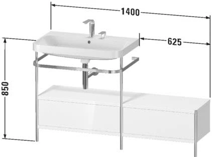 Duravit Happy D.2 Plus C-shaped Waschtisch Ohne Hahnloch, 140 X 49 Cm, Mit 2 Schubkästen Und Anbau Rechts 3 Duravit Happy D.2 Plus C-shaped Waschtisch Ohne Hahnloch, 140 X 49 Cm, Mit 2 Schubkästen Und Anbau Rechts