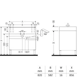 Duravit L-Cube Waschtischunterbau Stehend 82 X 48,1 Cm, 2 Auszügen