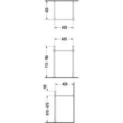 Duravit Vero Metallkonsole Für Vero Waschtische 50 Cm