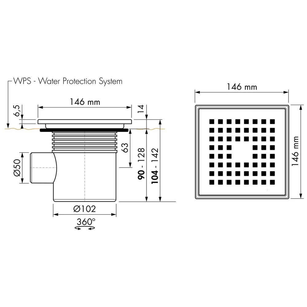 ESS Easy Drain Aqua Plus Quattro 15x15 Bodenablauf Komplettset 6 ESS Easy Drain Aqua Plus Quattro 15x15 Bodenablauf Komplettset – Bild 4