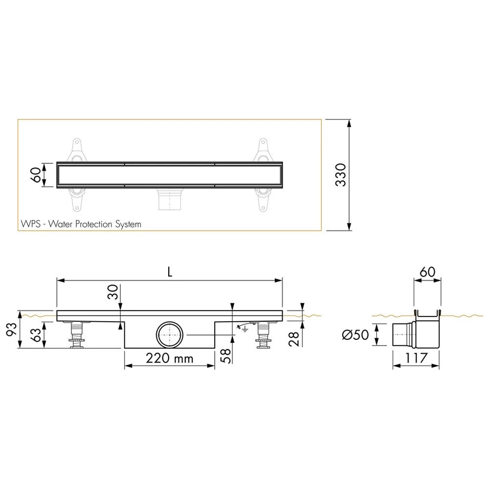ESS Easy Drain Compact 50 FF Fliese 1000 Duschrinne Komplettset 5 ESS Easy Drain Compact 50 FF Fliese 1000 Duschrinne Komplettset – Bild 3