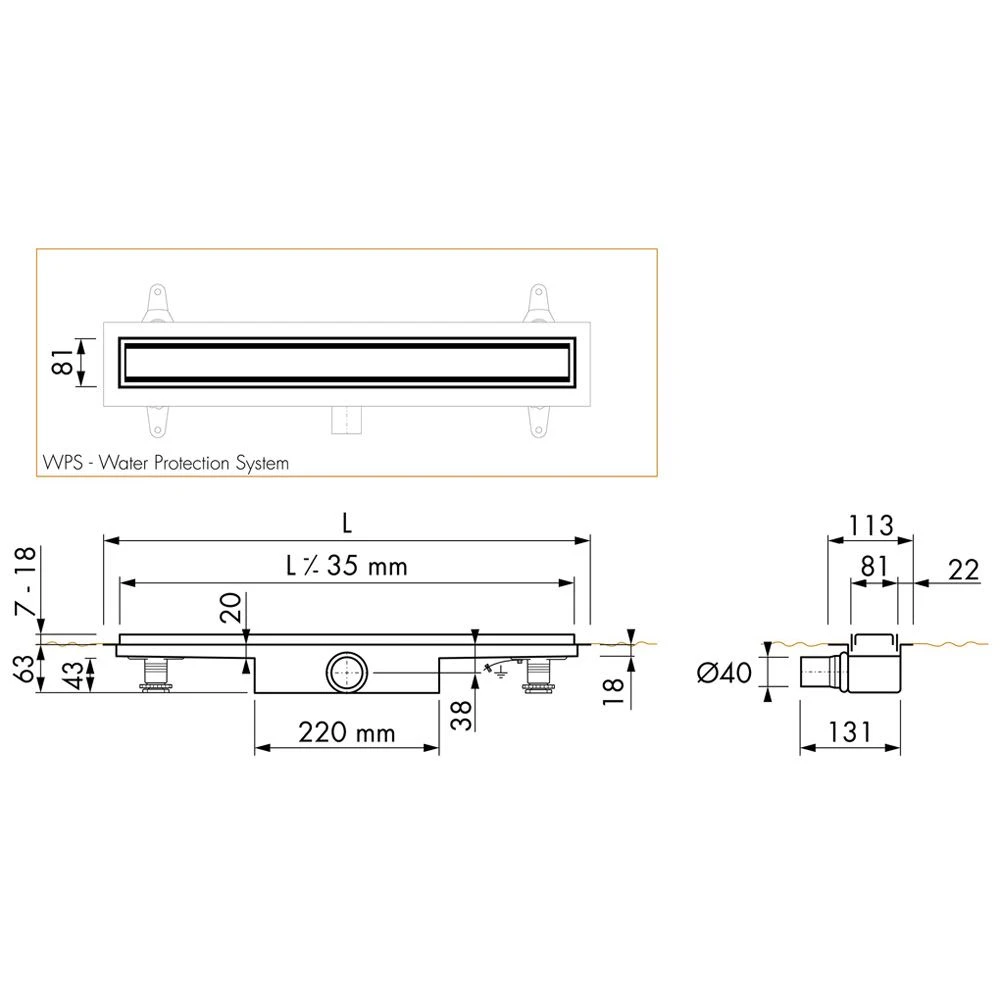 ESS Easy Drain Modulo 30 TAF Wall 1600 Duschrinne Komplettset 6 ESS Easy Drain Modulo 30 TAF Wall 1600 Duschrinne Komplettset – Bild 4