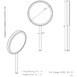 Frasco Handspiegel Rund, Ø 15,2 Cm, 5- Fach Vergrößerung