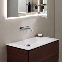 Geberit ONE Waschtischarmatur Rundes Design, Wandmontage, Zweigriffmischer -Badwelt Verkauf hersteller geberit armaturen waschtisch one waschtischarmatur 4704530