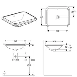Geberit VariForm Unterbauwaschtisch 58 X 49 Cm, Rechteckig