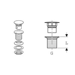 Geberit Ablaufventil, Nicht Verschließbar, 8 Cm