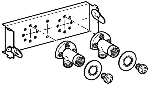 Geberit GIS Traverse Für Wandarmatur, AP, 10 Cm, Mit 2 Anschlüssen 3 Geberit GIS Traverse Für Wandarmatur, AP, 10 Cm, Mit 2 Anschlüssen