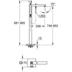 GROHE Eurocube Joy Einhand-Wannenbatterie DN 15, Bodenmontage
