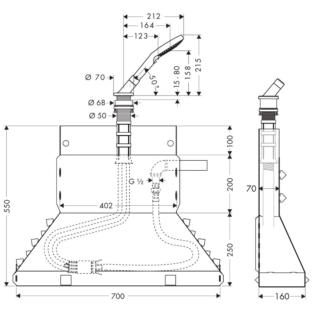 Hansgrohe Secuflex Wannenrand-Set DN15 Mit Handbrause 3 Hansgrohe Secuflex Wannenrand-Set DN15 Mit Handbrause