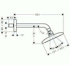 Hansgrohe Raindance E Kopfbrause 240 1jet EcoSmart Mit Brausearm