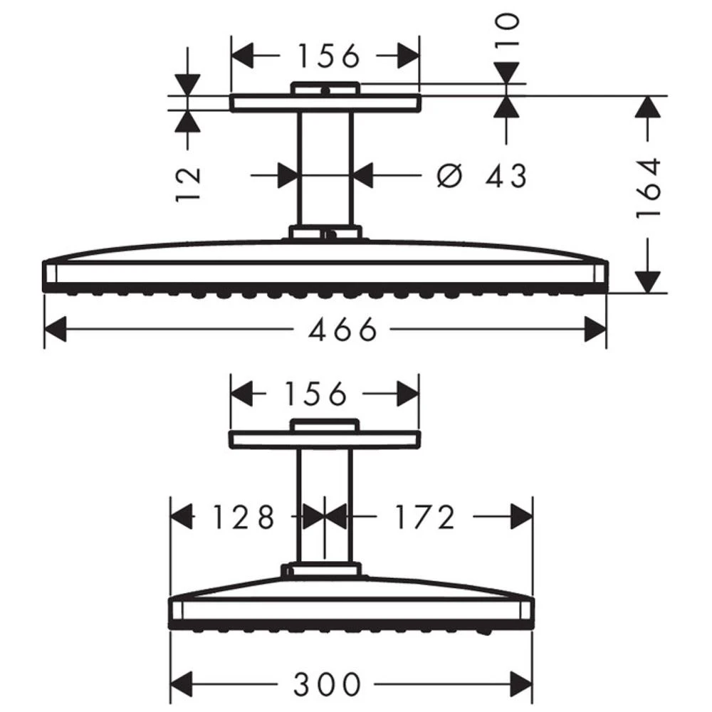 AXOR ShowerSolutions Kopfbrause 460 / 300 2jet Mit Deckenanschluss 3 AXOR ShowerSolutions Kopfbrause 460 / 300 2jet Mit Deckenanschluss