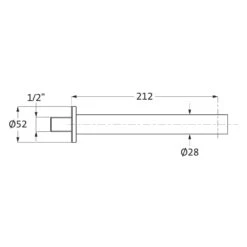 Herzbach DESIGN IX PVD BLACK STEEL Wandauslauf 21,2 Cm