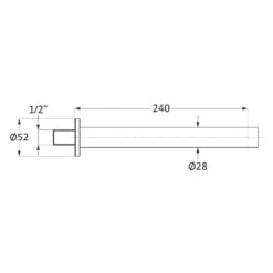 Herzbach DESIGN IX Wandauslauf 24 Cm Unterputz