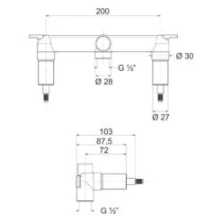 Herzbach LOGIC Wandbrückenarmatur