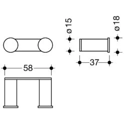 HEWI System 162 Doppelhaken