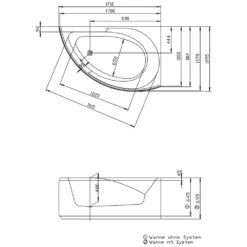 Hoesch Spectra Eck-Badewanne 170 X 100 Cm Rechte Ausführung Mit Loser Schürze