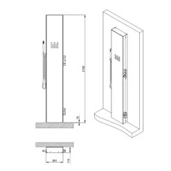 HOESCH SemcePerience Paneel Für Dampfbad, Einbauvariante