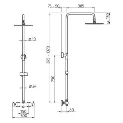 HSK Shower-Set Modell RS 200 Mix, Kopfbrause Superflach, Rund 40 Cm -Badwelt Verkauf hersteller hsk duschsysteme shower set 200 2947735