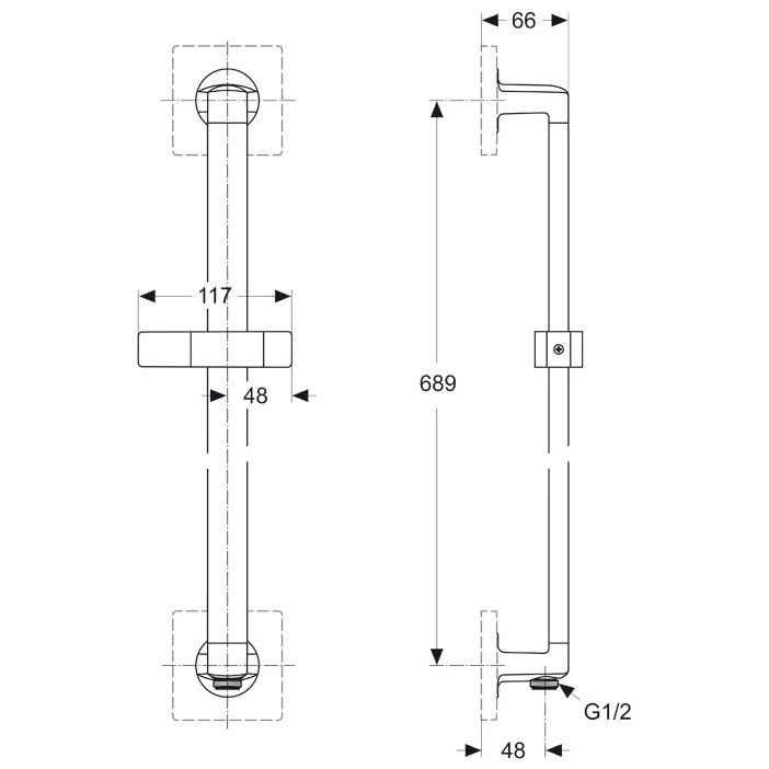 Ideal Standard Archimodule Brausestange 60 Cm Mit Integriertem Wandanschlussbogen 3 Ideal Standard Archimodule Brausestange 60 Cm Mit Integriertem Wandanschlussbogen
