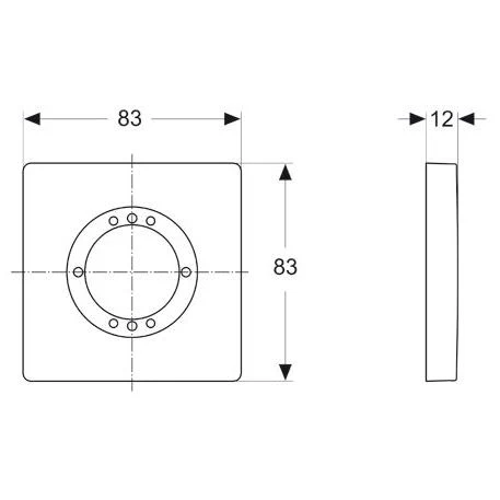 Ideal Standard Archimodule 1- Loch Rosette, 8,3 X 8,3 Cm 3 Ideal Standard Archimodule 1- Loch Rosette, 8,3 X 8,3 Cm