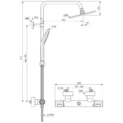 Ideal Standard CeraTherm T100 AP Duschsystem Mit Thermostat -Badwelt Verkauf hersteller ideal standard badarmaturen ceratherm dusche 3573878