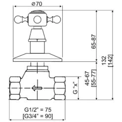 Kaja Romanze Unterputz-Ventil Cold, G3/4“
