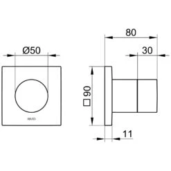 Keuco IXMO Absperrventil UP DN15 Eckig