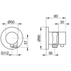 Keuco IXMO 2-Wege Umstellventil Mit Schlauchanschluss Und Brausehalter UP DN15 Rund, Griff Comfort