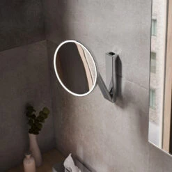 Keuco ILook-move Kosmetikspiegel, Rund Mit 5-fach Vergrößerung, LED Beleuchtung, Wandmodell