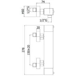 Kronenbach Krontherm Quara 2.0 Aufputz-Brausethermostat