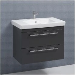 Kronenbach Plana Waschtischunterschrank 80 Cm Mit 2 Auszügen -Badwelt Verkauf hersteller kronenbach badmoebel plana 100 waschtischunterschraenke 1242520