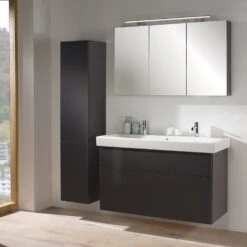 Kronenbach Plana 2.0 Spiegelschrank 40 Cm Mit 1 Tür Und LED-Aufsatzleuchte, Anschlag Rechts -Badwelt Verkauf hersteller kronenbach badmoebel plana 2 spiegelschraenke 4177034