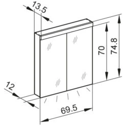 Kronenbach Moon 2.0, 3000K LED-Spiegelschrank 69,5 Cm Mit 2 Türen Und Steckdosen Links Und Rechts Unten 10 Kronenbach Moon 2.0, 3000K LED-Spiegelschrank 69,5 Cm Mit 2 Türen Und Steckdosen Links Und Rechts Unten -Badwelt Verkauf hersteller kronenbach spiegelschraenke moon 2 spiegelschrank 3995455