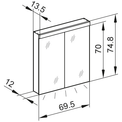Kronenbach Moon 2.0, 3000K LED-Spiegelschrank 69,5 Cm Mit 2 Türen Und Steckdosen Links Und Rechts Unten 6 Kronenbach Moon 2.0, 3000K LED-Spiegelschrank 69,5 Cm Mit 2 Türen Und Steckdosen Links Und Rechts Unten – Bild 4
