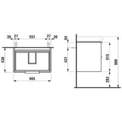 LAUFEN Base Waschtischunterbau 66,5 X 44 Cm -Badwelt Verkauf hersteller laufen badmoebel base waschtischunterbauten 66 1414676