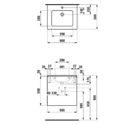 LAUFEN Pro S Set Base Waschtischkombination 60 X 50 Cm -Badwelt Verkauf hersteller laufen badmoebel base waschtischunterbauten pro 5019002