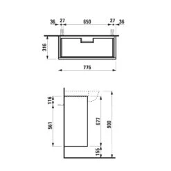 LAUFEN The New Classic Waschtischunterbau 77,6 Cm Mit 2 Schubladen -Badwelt Verkauf hersteller laufen the new classic badmoebel 6446317