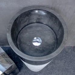 Stone Naturstein Waschtisch Bali Black Ø 40 Cm, Ohne Hahnloch