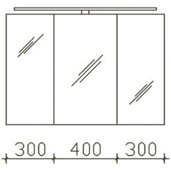 Pelipal S5 Spiegelschrank 100 X 16 X 70 Cm Mit LED Leuchtentyp II