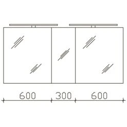 Pelipal S5 Spiegelschrank 150 X 16 X 70 Cm Mit LED Leuchtentyp I