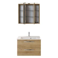 Pelipal Trentino Möbelkombination Mit Mineralmarmorwaschtisch 77 Cm, SPS LED Aufbauleuchte