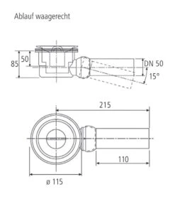 Poresta Systems Ablauf Waagerecht Für BF KMK Duschsysteme