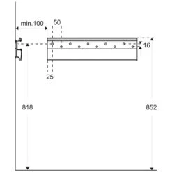 Pressalit PLUS Wandschiene 60 Cm Waagerechte Montage
