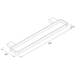 Bravat New York Doppelte Badetuchstange 50 Cm