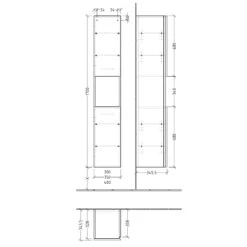 Sanipa 3way Hochschrank 30 Cm, 1 Offenes Fach, 2 Türen Mit Türanschlag Rechts -Badwelt Verkauf hersteller sanipa 3way hochschraenke hochschrank 30 6163873