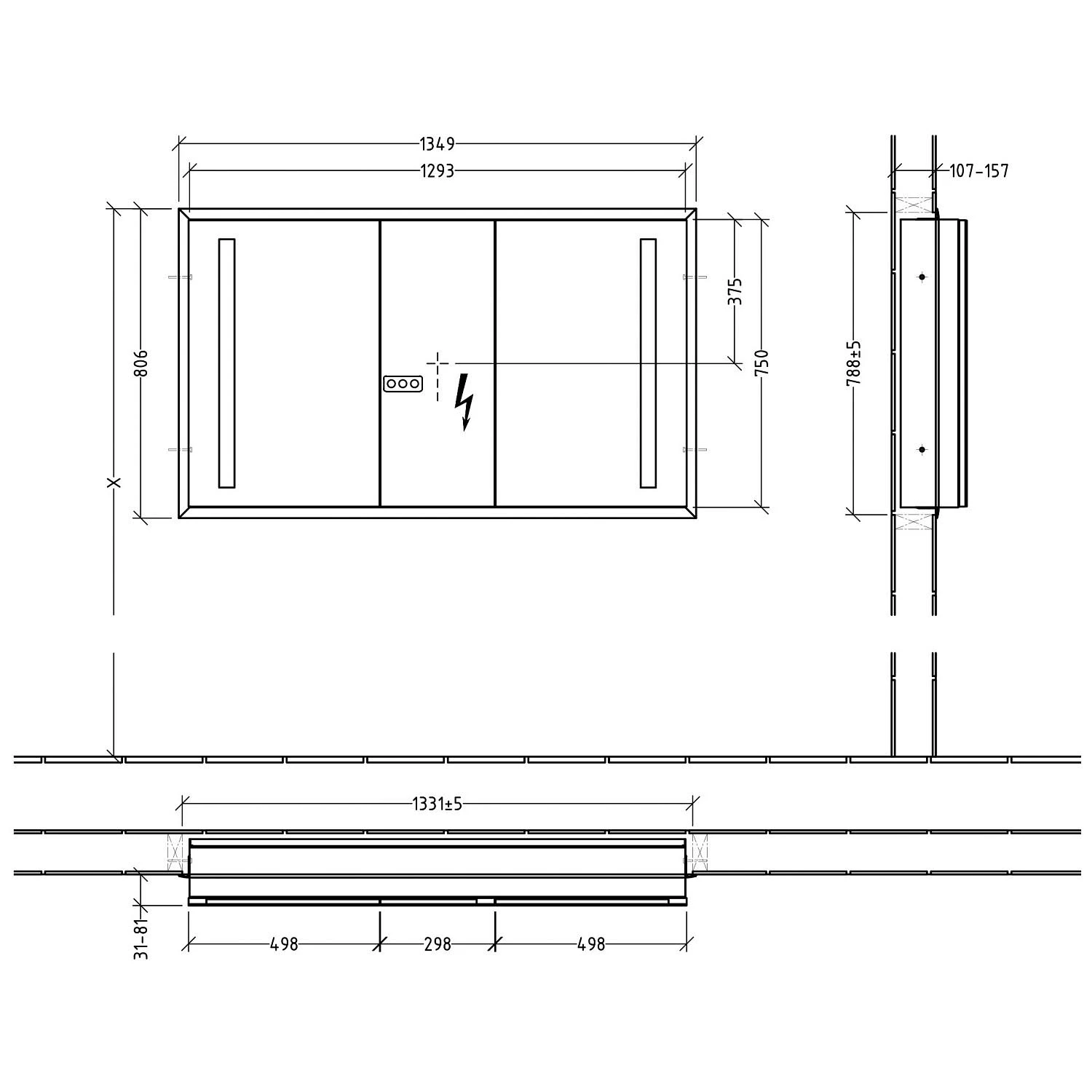 Sanipa Reflection Aluminium-Wandeinbau-Spiegelschrank WILMA 135 Mit LED-Beleuchtung 6 Sanipa Reflection Aluminium-Wandeinbau-Spiegelschrank WILMA 135 Mit LED-Beleuchtung – Bild 4