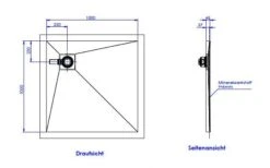Schedel Plan Plus Mineral-Duschelement Bodeneben 100 X 100 Cm, Eck-Ablauf