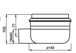 Schedel Bodenablauf Multistar Plan DN 50, Waagerecht, Sperrwasserhöhe 5 Cm